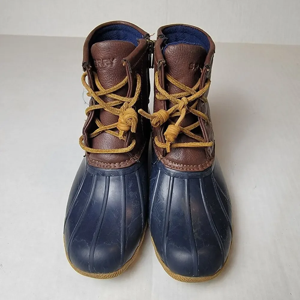Kid's Sperry Duck Saltwater Boots SZ 1
